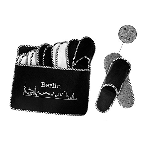 Preisvergleich Produktbild ABS Gästepantoffel, Hausschuhe Skyline Berlin 6er Set, Antirutsch