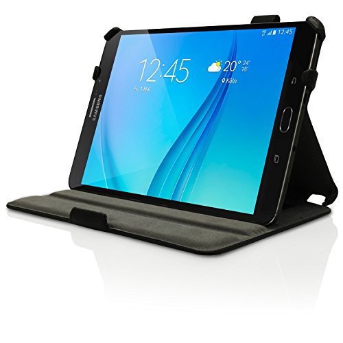 igadgitz Schwarz PU Ledertasche Hülle Cover für Samsung Galaxy Tab S2 8“ SM-T710 mit Multi-Winkel Betrachtungs + Auto Sleep/Wake + Handschlaufe + Displayschutzfolie - 6