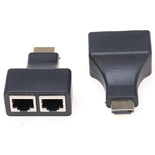 Tefamore HDMI über RJ45 CAT5e CAT6 UTP LAN-Ethernet-Balun Extender Repeater – 3D HD 1080p - 4