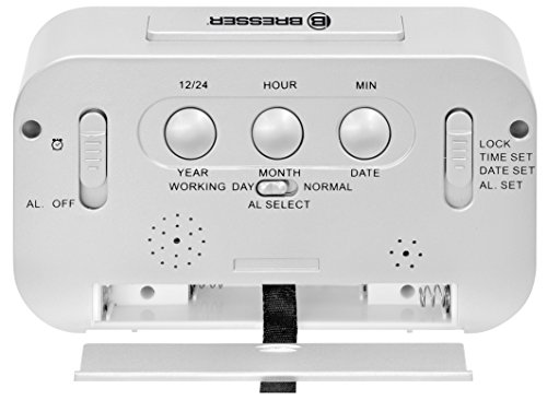 Bresser LCD Wecker MyTime Duo, Weiß - 3
