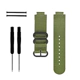 grün Herren NATO Nylon Uhrenarmband Ersatz für Garmin forerunner220 230 235 620 630 735
