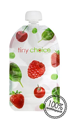 Original tiny choice Quetschies 5er Pack – wiederverwendbare Quetschbeutel zum selber befüllen – 150 ml – BPA-frei – leicht zu reinigen – auslaufsicher – für Bio Babybrei, Joghurt, Smoothies, Obstmus – ideal für Beikoststart – Snacks für unterwegs – für Babys, Kleinkinder und Kinder geeignet - 2