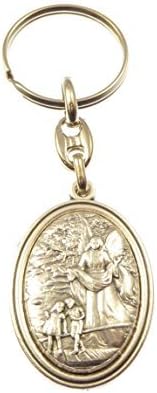 LavertyLaverty Guardian Angel silver metal medal rosary keyring gift 9.2cm