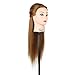 Hairdressing 80% Real Human Hair 22 Inch,CoastaCloud Professional Training Head Mannequin Hairdresser Human Hair with Clamp,For College and Professional Use