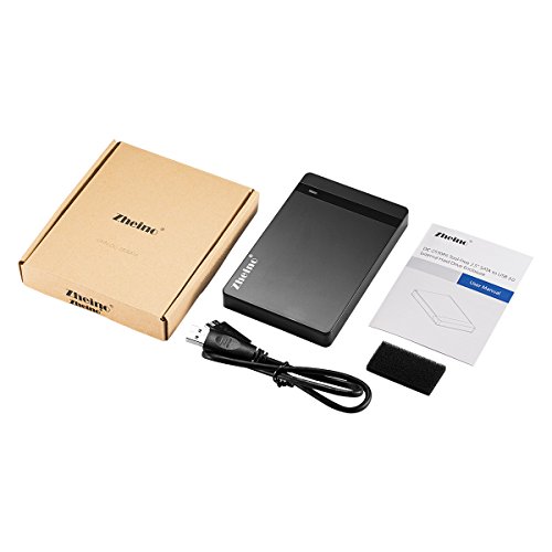 Zheino USB 3.0 Extern Festplattengehäuse Für 2.5″ SATA 7mm 9,5 mm Festplatte Hard Disk Drive HDD SSD Mit USB3.0 Kabel,Werkzeuglose (Schwarz) - 7