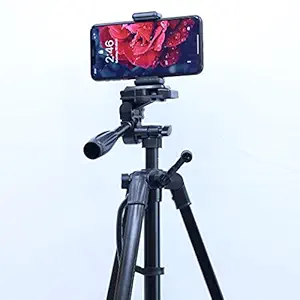 Simpex Camera Tripod 6633 with Mobile Holder Bracket for Smartphones, DSLR and Cameras (Black)