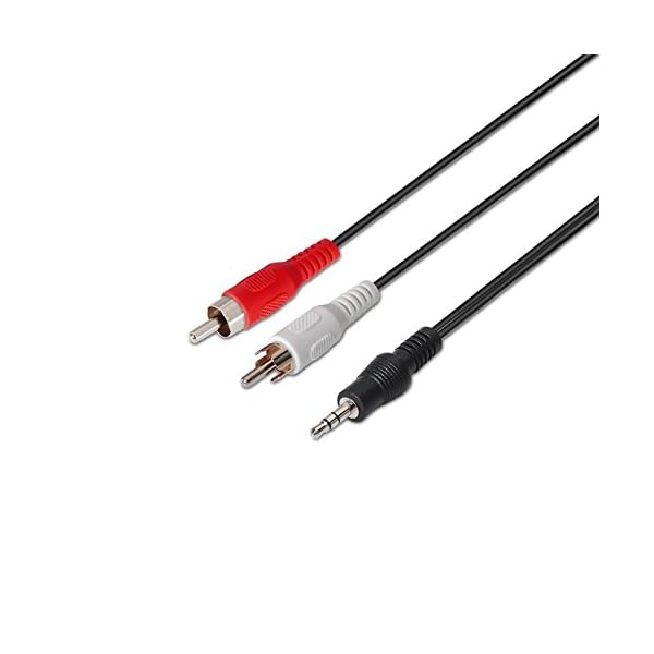NanoCable 10.24.0301 - Cable audio estereo a 2 RCA, JACK 3.5/M-2xRCA/M, macho-macho, negro, 1.5mts - Image 5