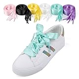 Die Seidenschnürsenkel sind aus hochwertigem Satin, super glatt und modisch, erhellen Sie Ihre Sneakers, Turnschuhe, Stiefel etc.