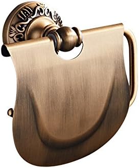 Pointth Wall Mounted Bathroom Toilet Paper Holder Antique Brass Roll Tissue Box