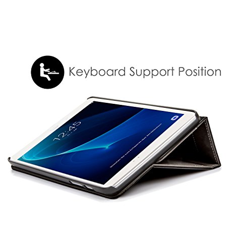 Forefront Cases® Samsung Galaxy Tab A 10.1 SM-T580 Leder Hülle Schutzhülle Tasche Smart Case Cover Stand – Rundum-Geräteschutz und intelligente Auto Schlaf / Wach Funktion inkl. Eingabestift und Displayschutz - 4