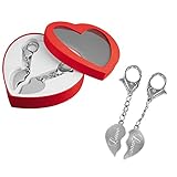 Gravur: LOVE Partner-Schlüsselanhänger - Ein Herz für zwei - das perfekte Liebes-Geschenk mit Gravur: LOVE