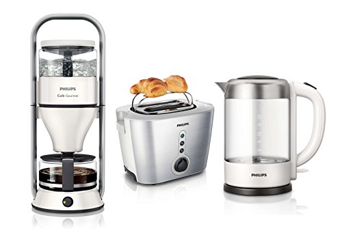 Philips Frhstck-Set 3-tlg. Kaffeemaschine + Wasserkocher + Toaster Gourmet starwhite Serie Philips Frhstck-Set 3-tlg. Kaffeemaschine + Wasserkocher + Toaster Gourmet starwhite Serie