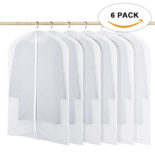 Fundas para Trajes,Fundas Ropa,Cremallera Completa, 60*80cm / 6Pzs, Fundas Chaquetas Plástico Anti-polvo y Impermeable ( haga su vida de hogar...