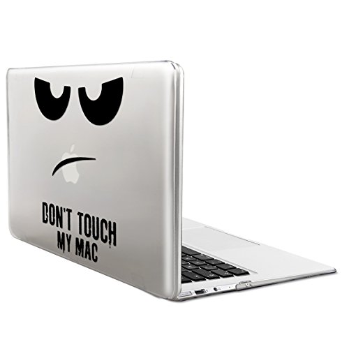 kwmobile Crystal Hülle für Apple MacBook Air 13" (ab Mitte 2011) Hard Case - dünne durchsichtige transparente Schutzhülle Cover Tasche Don't touch my Mac Design Schwarz Transparent