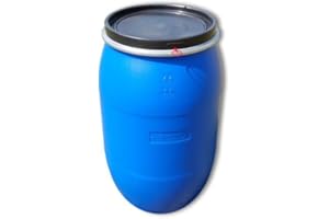 plasteo Fût Alimentaire 220 litres Ouverture totala, Baril polyéthylène Bleu (22119)