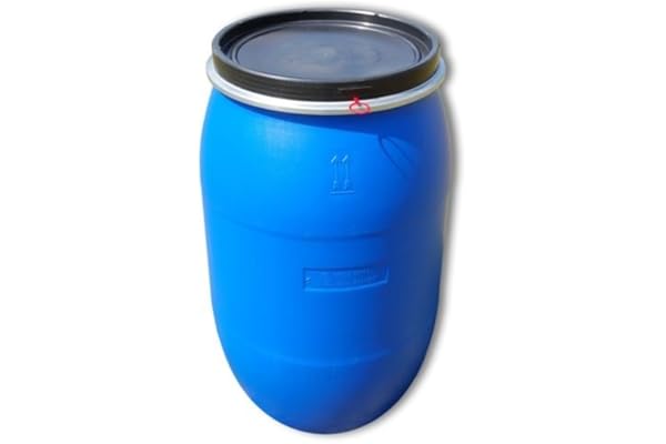 plasteo Fût alimentaire 220 litres ouverture totala, baril polyéthylène bleu (22119)