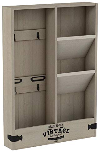 Dszapaci Organisateur Mural Clavier en Bois avec étagère Bac à courrier Clavier Mural Vintage
