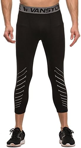 Men's Compression Capri Leggings Workout Running 3/4 Pants