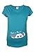 Maternity Pregnancy size 10 - 20 Cotton Peek a boo Print Top Tunic T-Shirt White Black Blue Teal Green (M, Teal)