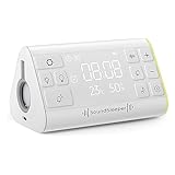 Soundsleeper White Noise Machine And Relaxation Aid With Voiced Relaxation Script, 33 Sounds, Digital Clock, Temperature & Humidity Monitors, And Nightlight. Portable, Rechargeable Sleep Aid.