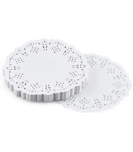 INHEMING 300 Pieces White Round Lace Paper Doilies, Cake Packaging Paper Padsdecorative Paper Placemats For Birthday Party Wedding Tablewear Decoration3 Sizes - View #12