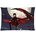 Cartoon RWBY Cute Girl Red Trailer Ruby Rose Full Moon Rose Petal Crescent Rose Custom Queen Size Bed Pillowcase DIY Pillowslips Roomy in Size 20 * 30 Inch