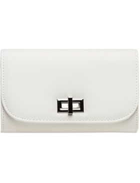 CASPAR TA389 elegante Damen Envelope Clutch Tasche / Abendtasche mit langer Kette und Drehverschluss