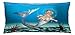 Produktbild Trsdshorts Mermaid Throw Pillow Cushion Cover, Graphic of a Mermaid in Tropical Ocean Magical Legendary Fairytale Creature, Decorative Square Accent Pillow Case, 18 X 18 inches, Navy Ocean Blue