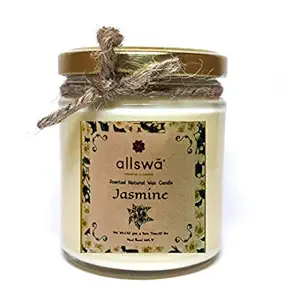 ALLSWA ESSENTIAL ELEMENTS Jasmine Natural Scented Wax Glass Jar Candle -Pack of 1