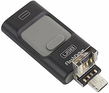 3 in 1 Lightening OTG USB Flash Drive Pen Drive for iPhone/ipad/Android Phones USB 3.0 Pendrive Memory Stick (128GB, Black)