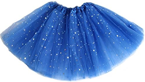 JXUFUFOO Girls Sequins Tutu Skirt Layered Tulle Ballet Dance Party Dress up,RoyalBlue