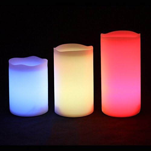 Mooncandles Weatherproof Outdoor &amp; Indoor Color Changing Candles with Remote Control &amp; Timer, 3 Count