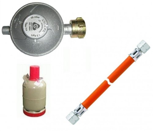 Preisvergleich Produktbild Propangas Set bestehend aus 3 Kg Flasche, Schlauch und Regler