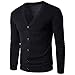 Produktbild Mantel ,Dasongff Herren Einfache Strick jacke einfarbig Pullover mit V-Ausschnitt Pullover Strickjacke Mantal (L, Schwarz)