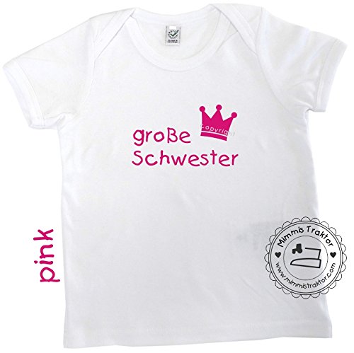 Mimmis Traktor® Bügelbild große Schwester + Krone PINK - 2