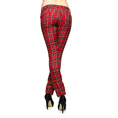 Banned Plaid Jeans (Red) - 12 UK