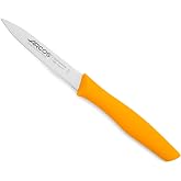 Arcos Nova Stainless Steel Peeling Knife Mustard 100 mm | Stainless steel blade. Polypropylene handle. Nova Series. Mustard c