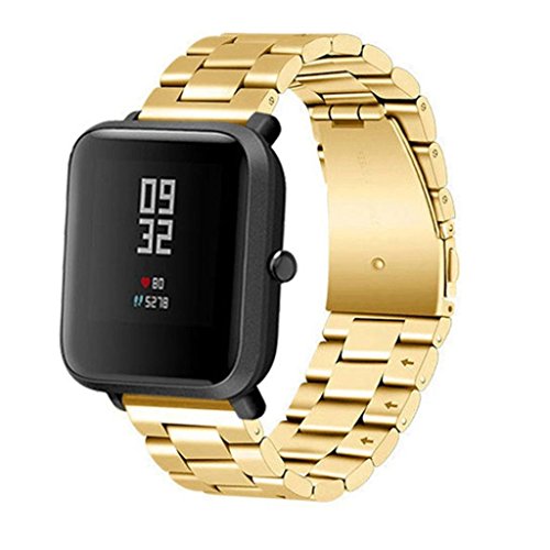 Preisvergleich Produktbild Smart Uhrenarmband für Xiaomi amazfit Bip (begriffsklärung) Youth Uhr, vneirw Luxus Edelstahl Armbanduhr Ersatz Band Armband Armband Armbänder Zubehör, gold