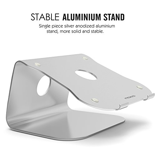 MoKo 12-17 Zoll Laptop Kühler Ständer – Universal Aluminium Notebook Cooler Desktop Halterung Kühlpad Kühlmatte für Apple MacBook, MacBook Pro, Surface Book, Laptop, Notebook, Silber - 3