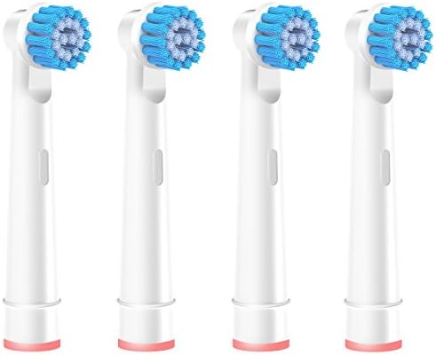 LEBOTE Sensitive clean EB17 Replacement toothbrush head for Braun Oral B electric toothbrush, Pack of 4