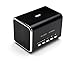 Produktbild MUSIC ANGEL - Mini Stereo Lautsprecher / Boxen / Soundstation / Lautsprechersystem für Apple iPod, iPod Nano, iPod Touch, iPod Shuffle - mit eingebautem Radio, USB-Slot, Micro-SD Kartenslot & 3,5mm Klinkenstecker - Farbe: schwarz