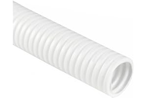 MOCNT Tubo Corrugato Flessibile Auto Chiuso Tubo Guaina Isolante Protettivo Cavo Filo per Guaina Ondulata Cavi Elettrici Gestione Bianco Esterno 25mm Lunghezza 5Metri