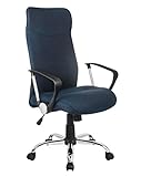 SixBros. Chaise de Bureau pivotante Bleu foncé H-935-6/2470