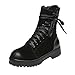 Produktbild Besondere Schnürstiefel Damen,Elecenty Frauen Martin Schnürboots Rutschfest Stiefeletten Platform Halbschaft Stiefel Winter Kurzschaft Flandell