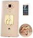 Produktbild ISENPENK Huawei Mate S Hülle Silikon Case,Ultra Slim Soft TPU Silikon Transparent Schutzhülle,Crystal Clear Durchsichtig Weichem Silicone Thin Anti Slip Handy Hülle,Diamant Kaninchenohren Pattern für Kamera Protector Cover Shockproof Tasche Etui Bumper mit Diamant Ring Halter Ständer Standfunktion Wasserdicht Case für Huawei Mate S(2015) 5.5Zoll-[rechteck gold]+Panzerglas Folie/Display folie/Schutzfolie
