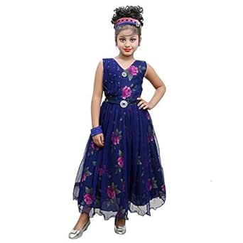 blue colour long frocks
