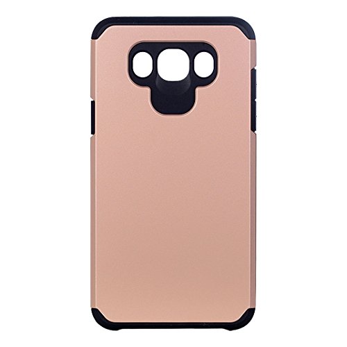 Galaxy J7 2016 Hülle Outdoor Rosa Schleife® PC Hard Back Cover Weich Silikon Bumper mit Dual Layer Schutz Hybrid Case Schutzhülle Handyhülle für Samsung Galaxy J7 2016 / J7109 / J7108 (5.5 Zoll) - 2