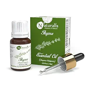 Naturalis Essence Of Nature Thyme Essential Oil 100% Undiluted Pure And Natural Therapeutic Grade For Skin Conditions, Clear Breathing, Coughs And Hair Growth - 10Ml