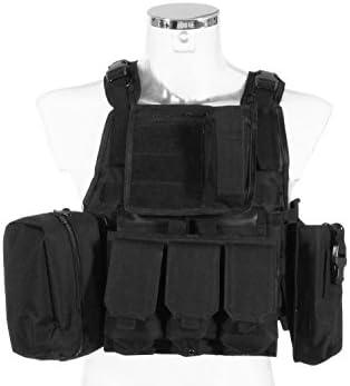 PHX Plate Carrier / Vest "Commando", MOLLE compatible, with 4 pouches - black