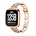 Produktbild bloatboy Uhrenarmband, Edelstahl Kristall Ersatzarmband für Fitbit Versa Lite (Rotgold)